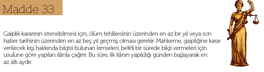 gaiplik kararı madde 33 nedir