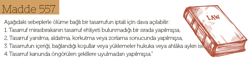 vasiyetname geçersiz olduğu durumlar madde 557 nedir